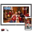 TUTT 15.6” Digital Photo Frame | WiFi Touch Screen Internal 32 GB | Frameo App | Tabletop or Wall-Mounted | 128GB Micro SD + Reader (Optional)