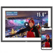 TUTT 15.6” Digital Photo Frame | WiFi Touch Screen Internal 32 GB | Frameo App | Tabletop or Wall-Mounted | 128GB Micro SD + Reader (Optional)