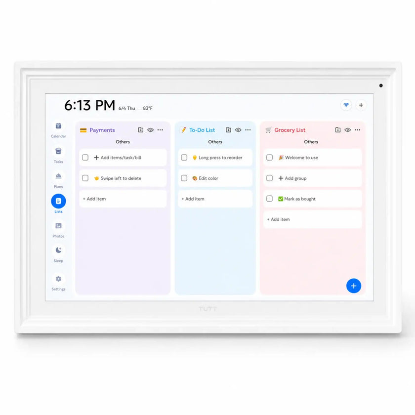 TUTT 15.6” Smart Digital Calendar Pro | Touchscreen Family Organizer, Chore Chart, Photo & Video Frame with Upgraded Stand