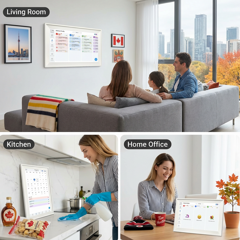 TUTT 15.6” Smart Digital Calendar & Chore Chart | Photo and Video Frame | Smart Touchscreen Display Family Organizer
