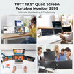 TUTT 18.5″ Quad Screen Portable Monitor For Laptop S999 | Single Cable Setup | 1080p IPS | sRGB 100%