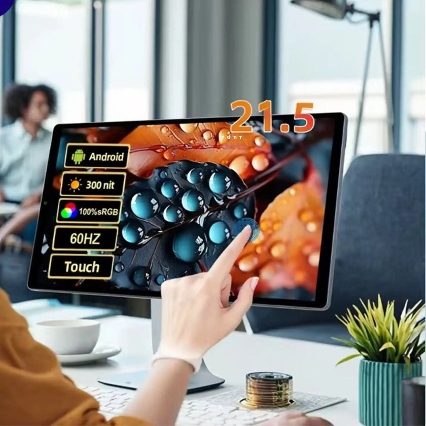 TUTT 21.5” Smart Android Display with Battery, Camera & Touchscreen | Portable Monitor + Smart TV + Conference Screen E21