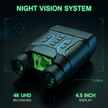TUTT 4K Infrared Night Vision Goggles Day & Night Camera Binoculars 4.5-Inch HD Screen 4000mAh NV2183