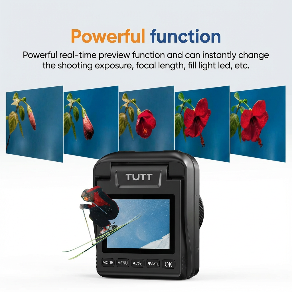 TUTT 4K Time Lapse Camera - 32MP Professional Construction & Vlogging Action Camera T7