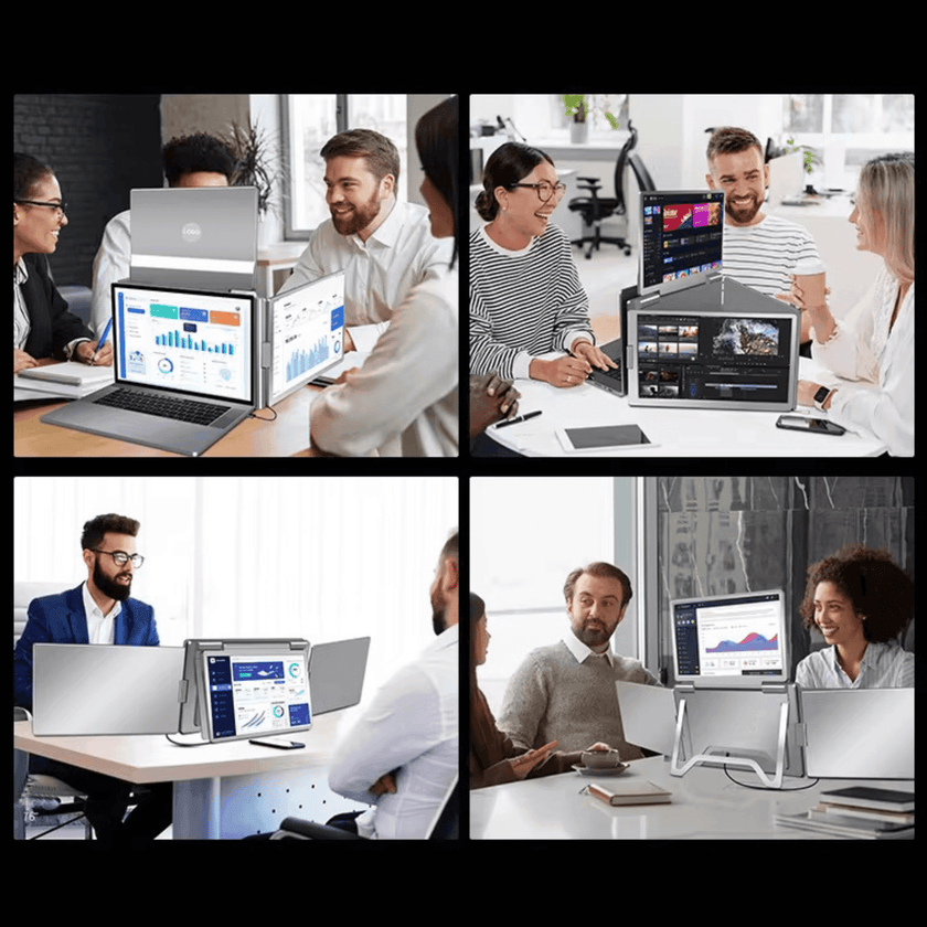 TUTT 14” Quad Screen Extender | Single Cable Setup | 16:10 IPS | Stand-Alone Portable Monitor For Laptop Mac & Windows S780