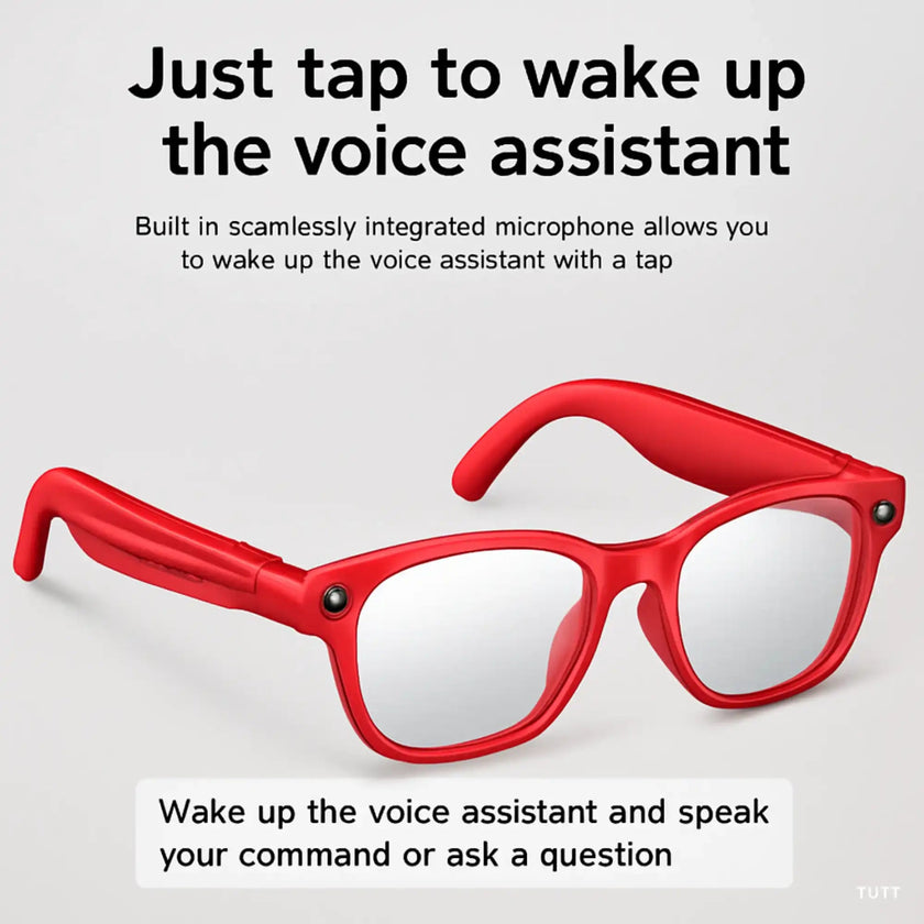 TUTT AI Glasses | Smart Sunglasses HD Camera + AI Integration & Intelligent Object Recognition | Replaceable with Prescription Lenses GS10-V