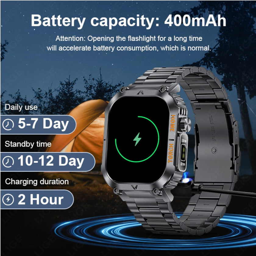 TUTT Military Smart Watch for Men | 3ATM Waterproof 1.96