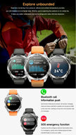 TUTT Tactical Smart Watch For Men | 1.43 Dial | Compass Flashlight Chat-GPT 3TAM Waterproof | Rugged Fitness and Health Tracker | H300 Smartwatch 400mAh Battery