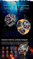 TUTT Tactical Smart Watch For Men | 1.43 Dial | Compass Flashlight Chat-GPT 3TAM Waterproof | Rugged Fitness and Health Tracker | H300 Smartwatch 400mAh Battery