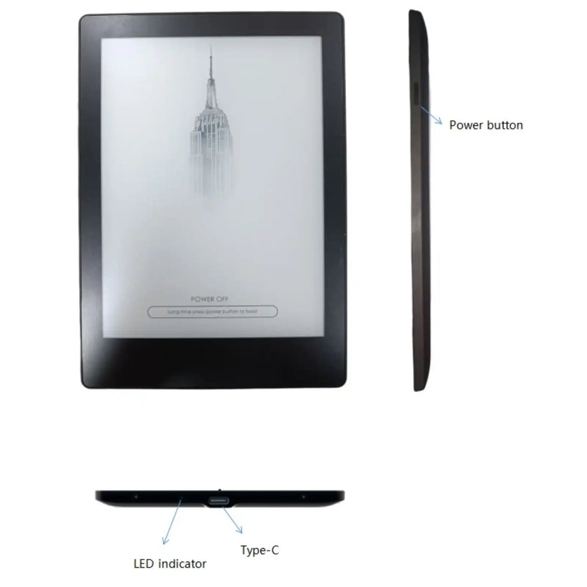 TUTT 6” eReader 32GB with Touchscreen | Ultra Light & Slim  E-Ink E6