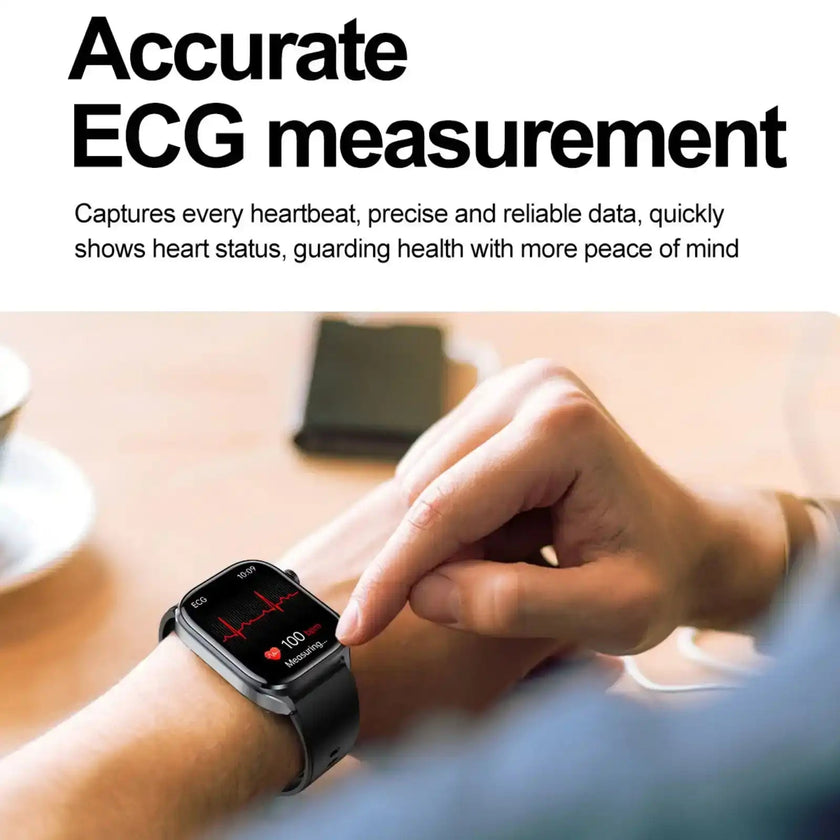 TUTT ECG Smart Watch with, AI Health Monitoring, Body Composition & Bluetooth Calling – 1.39” HD Display, IP68 Waterproof, 340mAh Batter E7