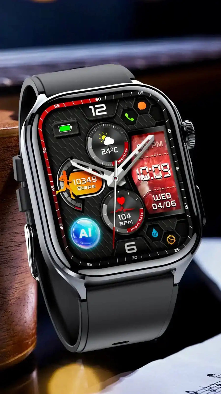 TUTT ECG Smart Watch with, AI Health Monitoring, Body Composition & Bluetooth Calling – 1.39” HD Display, IP68 Waterproof, 340mAh Batter E7