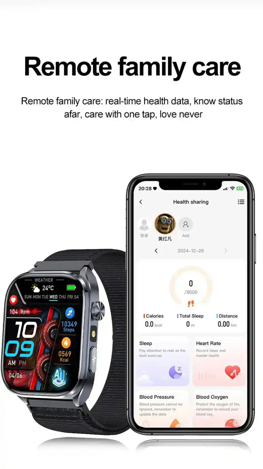 TUTT ECG Smart Watch with, AI Health Monitoring, Body Composition & Bluetooth Calling – 1.39” HD Display, IP68 Waterproof, 340mAh Batter E7