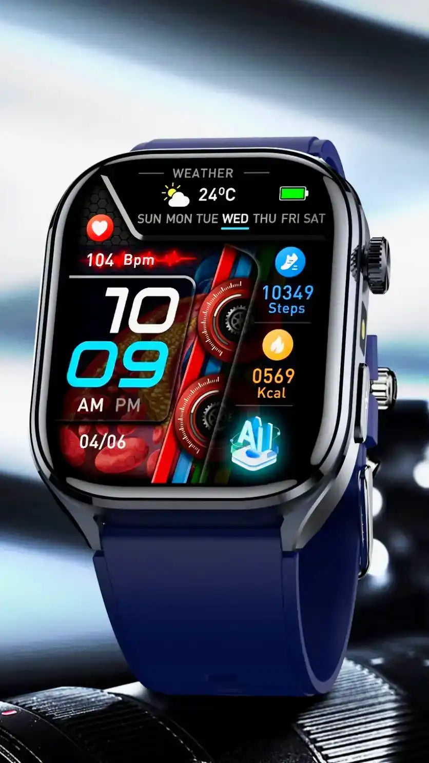 TUTT ECG Smart Watch with, AI Health Monitoring, Body Composition & Bluetooth Calling – 1.39” HD Display, IP68 Waterproof, 340mAh Batter E7