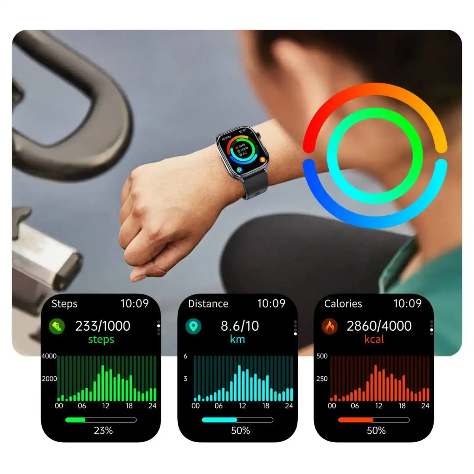 TUTT ECG Smart Watch with, AI Health Monitoring, Body Composition & Bluetooth Calling – 1.39” HD Display, IP68 Waterproof, 340mAh Batter E7