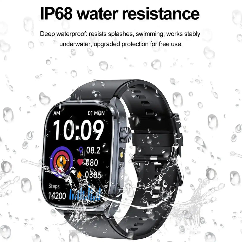 TUTT ECG Smart Watch with, AI Health Monitoring, Body Composition & Bluetooth Calling – 1.39” HD Display, IP68 Waterproof, 340mAh Batter E7