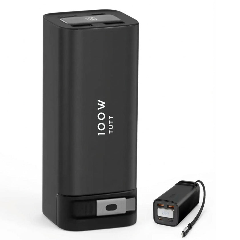 TUTT Monitor, Laptop Power Bank 100W 20,000mAh Retractable Cable LCD Display L1