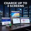 TUTT Monitor, Laptop Power Bank 100W 20,000mAh Retractable Cable LCD Display L1