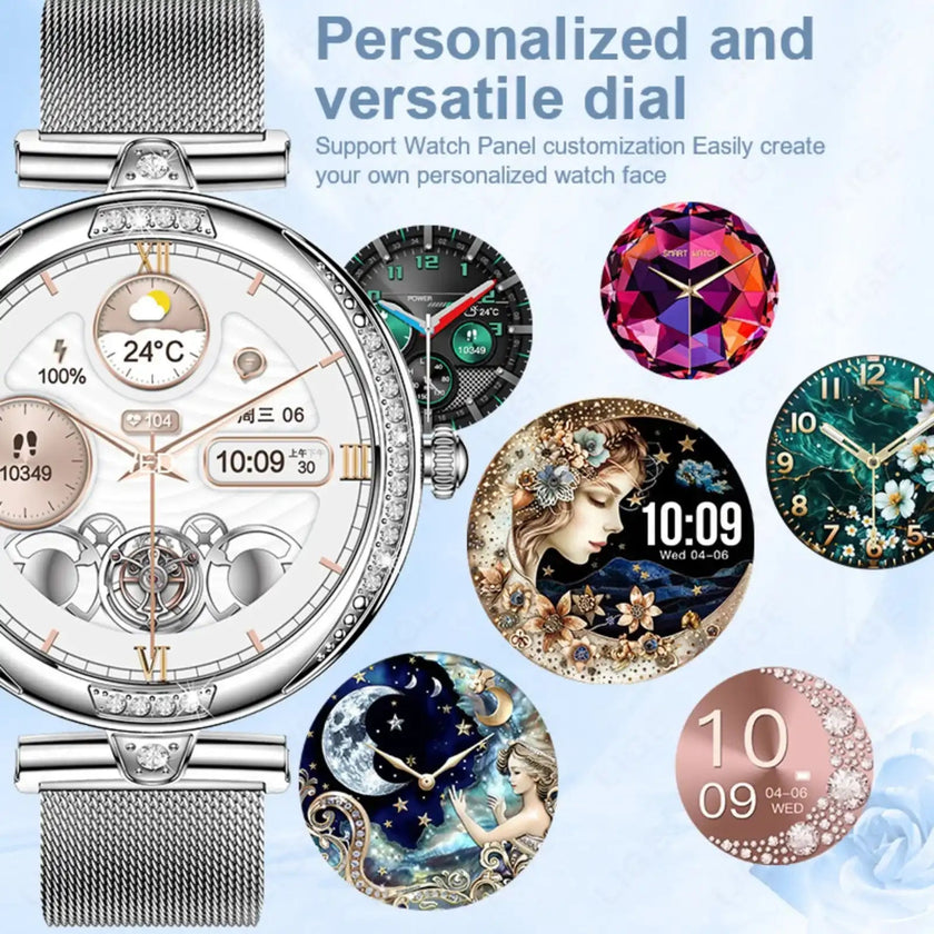 TUTT Women’s Smart Watch with Dual Straps – Bluetooth Calling, Health & Fitness Tracker – AMOLED Display – IP68 Waterproof – Android & iOS Compatible NX17 Pro