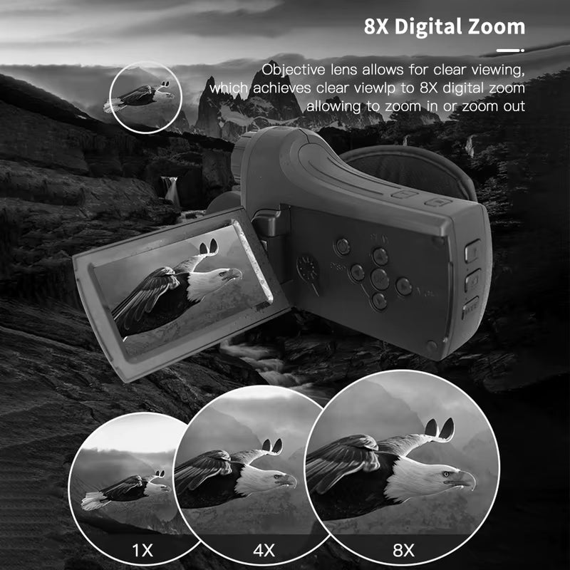 TUTT Night Vision Camcorder 4K/30fps 8x zoom Infrared 24MP Photo Resolution 700m 4000MAH Lithium Battery Waterproof  NV C8