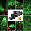 TUTT X7 Digital Night Vision Scope, 5-20X Magnification, 4K Video Recording, IP56 Waterproof, Built-in Electronic Stabilization