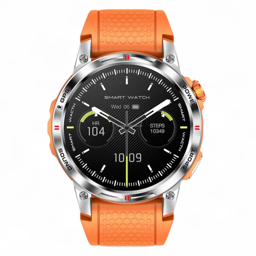 TUTT  Rugged Smartwatch for Men Women | Compass GPS Exercise | AMOLED Metal Dial | 2 Military Straps | Always-On Display Long Battery Life | NX18 Pro