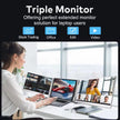 TUTT 16” Dual Portable Monitor | 16:10 Ratio FHD IPS Triple Screen Extender | Dual Rotating Screens | Standalone | H5 Converter Cable | Windows, Mac OS – Model S11
