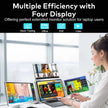 TUTT 16” Quad Screen Extender | Single Cable Setup | 16:10 IPS | Stand-Alone Portable Monitor For Laptop Mac & Windows S788