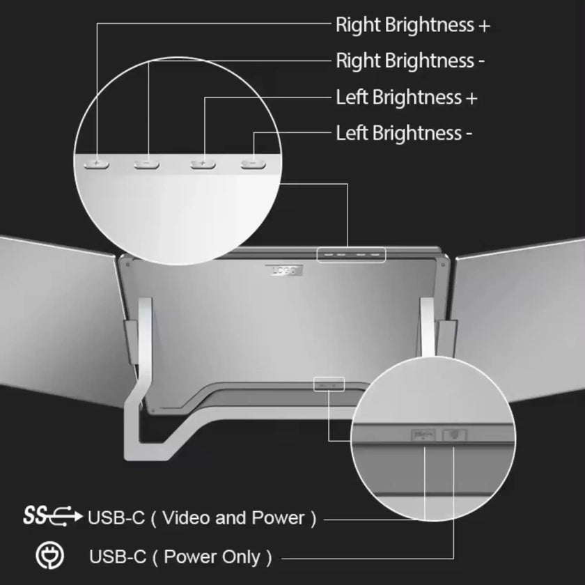 TUTT 16” Dual Portable Monitor | Single Cable Connection | 16:10 Ratio IPS, Stand-Alone Design | Windows, MacBook | S900