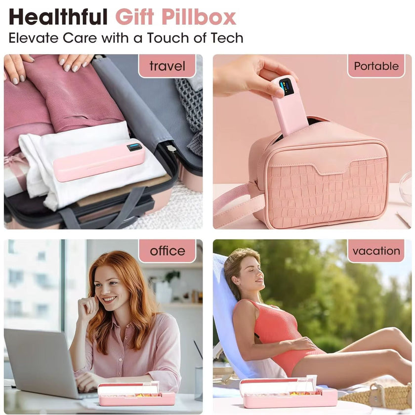 TUTT Smart Pill Organizer | Bluetooth 7-Day Medication Dispenser, Reminder Box | With Alarm for iOS & Android