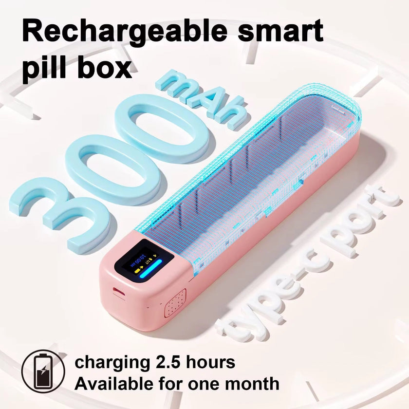 TUTT Smart Pill Organizer | Bluetooth 7-Day Medication Dispenser, Reminder Box | With Alarm for iOS & Android