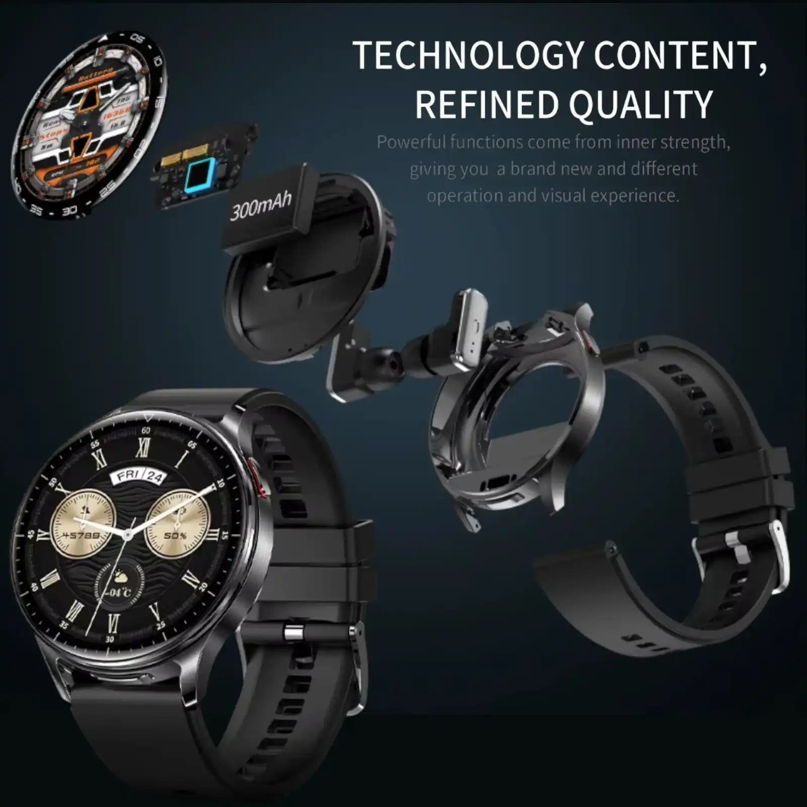 TUTT Smart Watch  For Men BT Earbuds | Android & iOS IP67 Waterproof T7