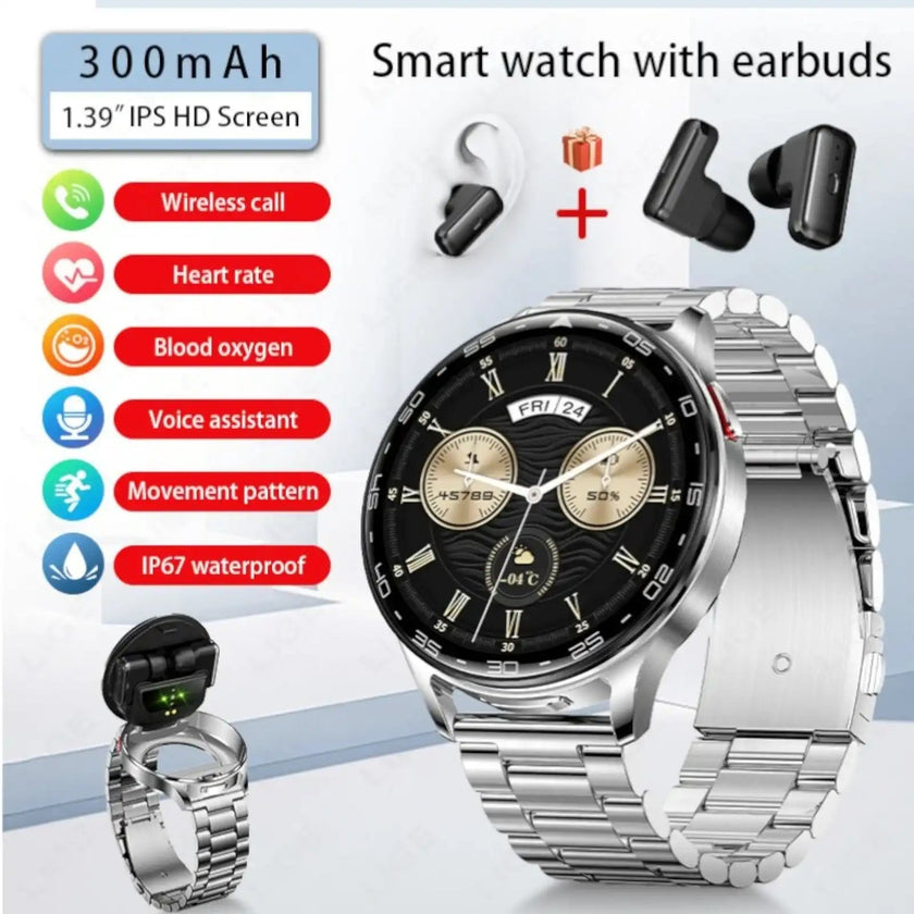 TUTT Smart Watch  For Men BT Earbuds | Android & iOS IP67 Waterproof T7
