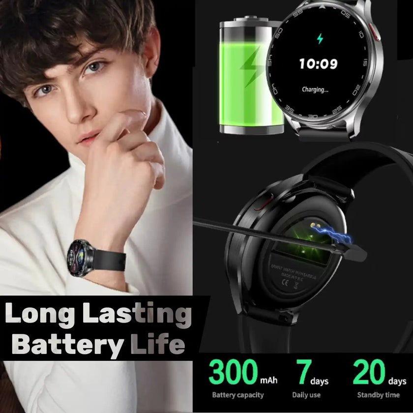 TUTT Smart Watch  For Men BT Earbuds | Android & iOS IP67 Waterproof T7