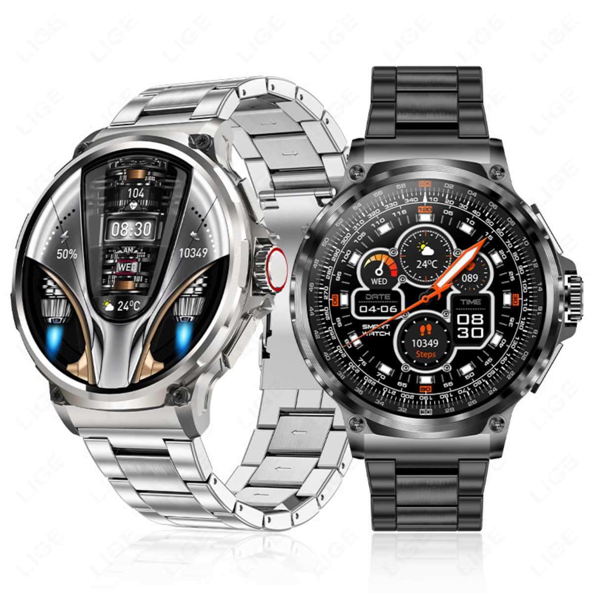 TUTT Military Smartwatch For Men | Metal Case  HD 1.85'' Large Round Screen | 710mah Battery Health & Fitness Smart Watch (3) Straps  V69