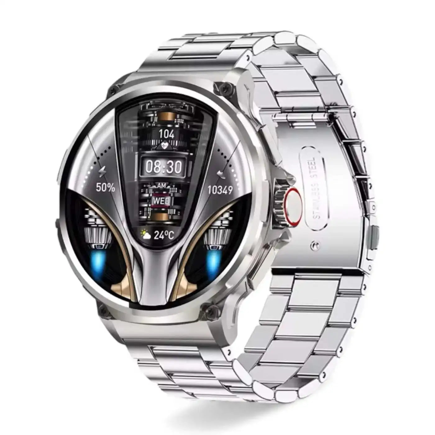 TUTT Military Smartwatch For Men | Metal Case  HD 1.85'' Large Round Screen | 710mah Battery Health & Fitness Smart Watch (3) Straps  V69