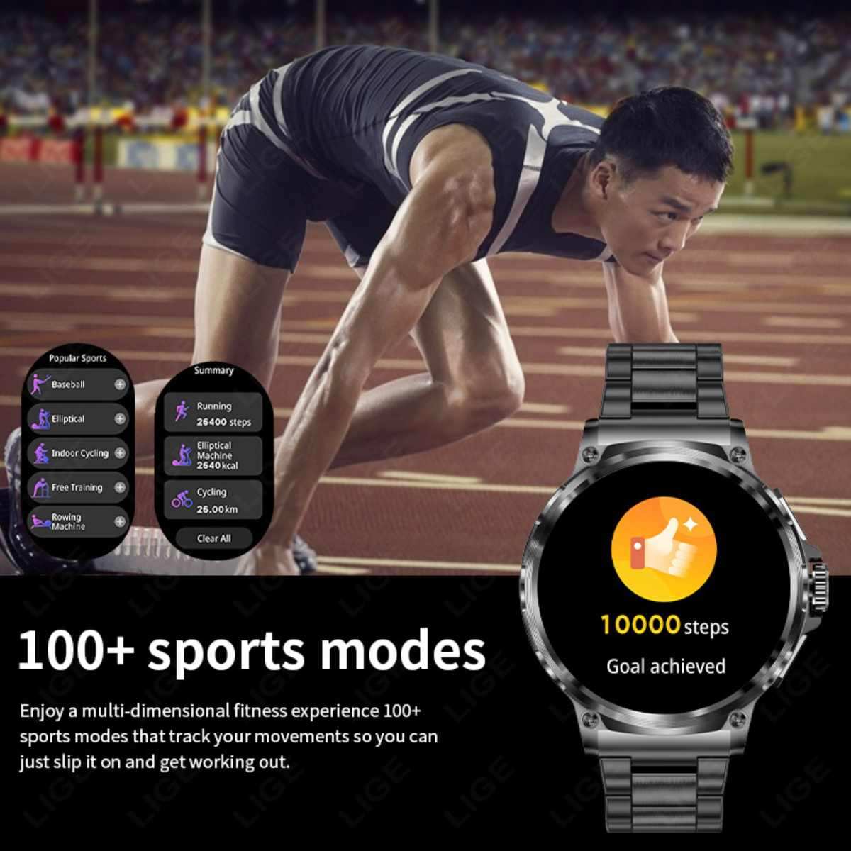 TUTT Military Smartwatch For Men | Metal Case  HD 1.85'' Large Round Screen | 710mah Battery Health & Fitness Smart Watch (3) Straps  V69