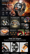 TUTT Tactical Smart Watch For Men | 1.43 Dial | Compass Flashlight Chat-GPT 3TAM Waterproof | Rugged Fitness and Health Tracker | H300 Smartwatch 400mAh Battery
