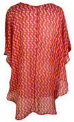 PRG6514 Sheer Avatar Pure Silk Waterfall Top
