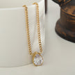 TWYLA: Chunky Tear Drop Crystal Pendent on a Link Chain Necklace
