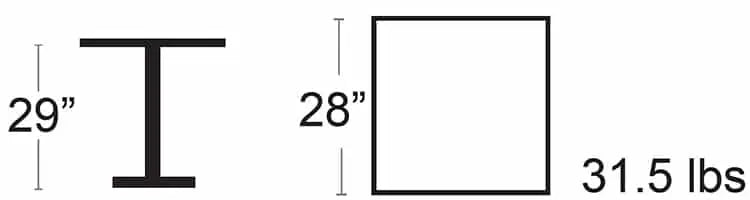 Table carrée Darwin 28″
