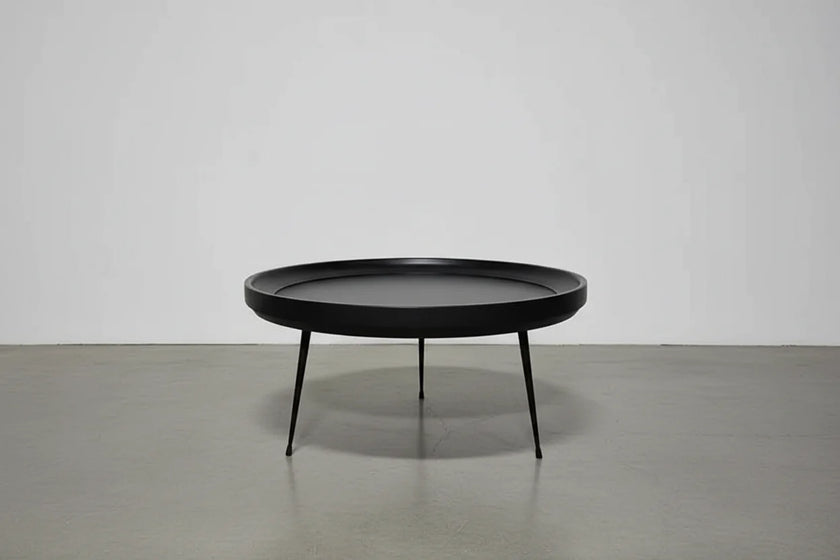 Table à Café ronde en bois de manguier fini noir