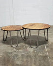 Tables basses en bois de manguier patte en épingle ensemble de 2