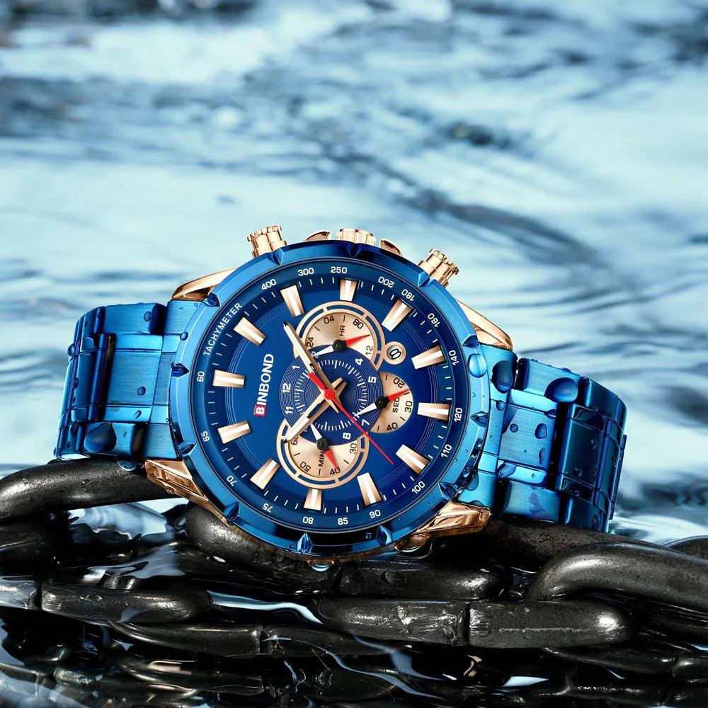 Tactical Motorcycle Waterproof Luminous Watch Timing Multi-Pointer