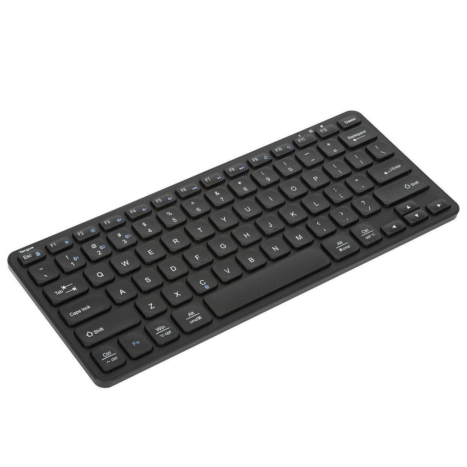 Targus - Keyboard Bluetooth Antimicrobial Compact Slim Multi - Device up to 3 PC/Mac - Black