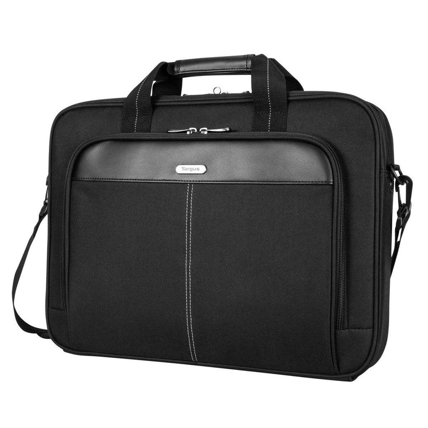 Targus - Sac pour ordinateur portable 15,6 pouces, mallette slim classique avec bandoulière et passage pour bagage - Noir (TCT027CA)