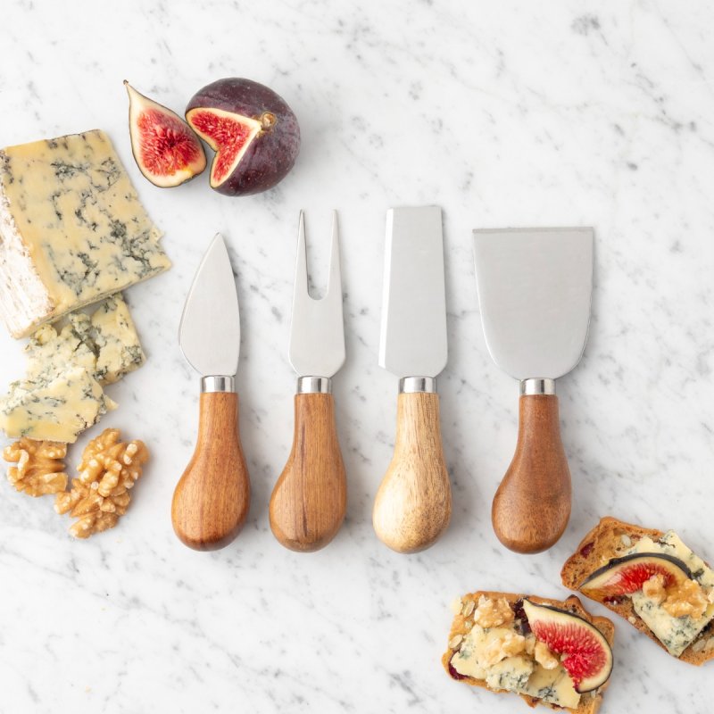 Taylor's Eye Witness - Ensemble de 4 couteaux à fromage avec planche en acacia