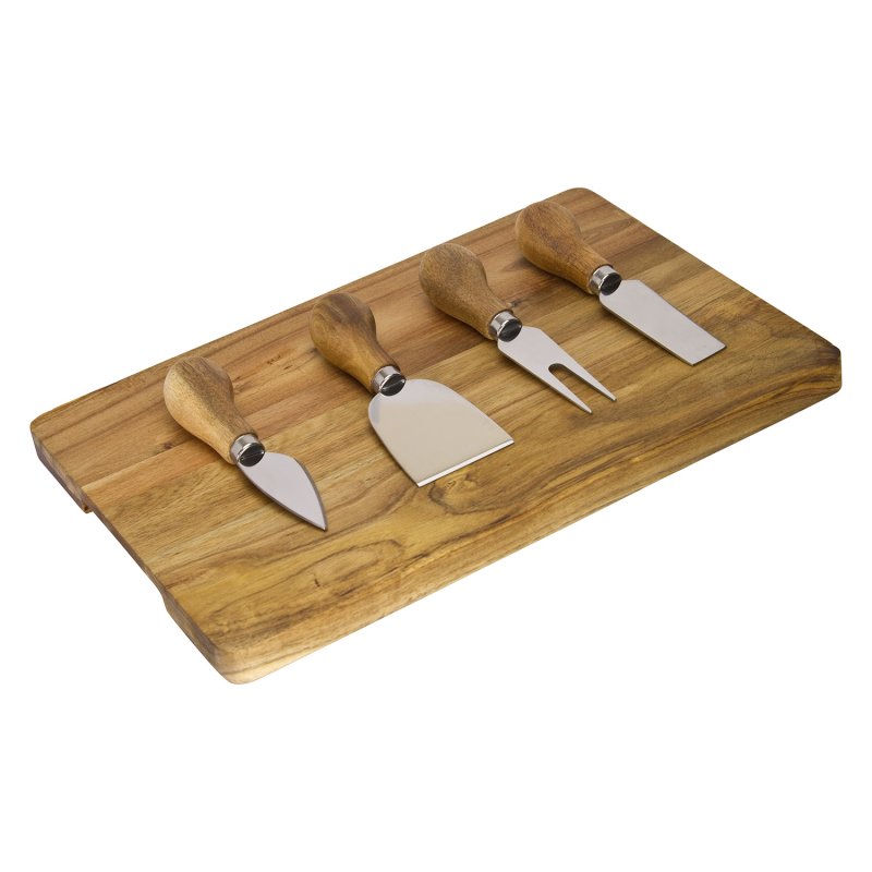 Taylor's Eye Witness - Ensemble de 4 couteaux à fromage avec planche en acacia