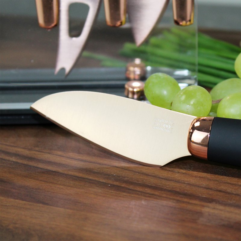 Taylor's Eye Witness - 4Pc Brooklyn Rose Gold Cheese Knife Set