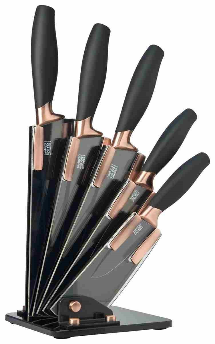 Taylor's Eye Witness - 5Pc Brooklyn Copper Fan Shaped Knife Block Set
